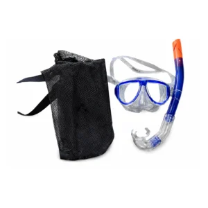 ALLWELL Mask And Snorkel Set PVC Blue with Mesh Bag