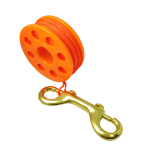 SAEKODIVE Dive Plastic Finger Reel with Brass Bolt, Orange - 15 Meters